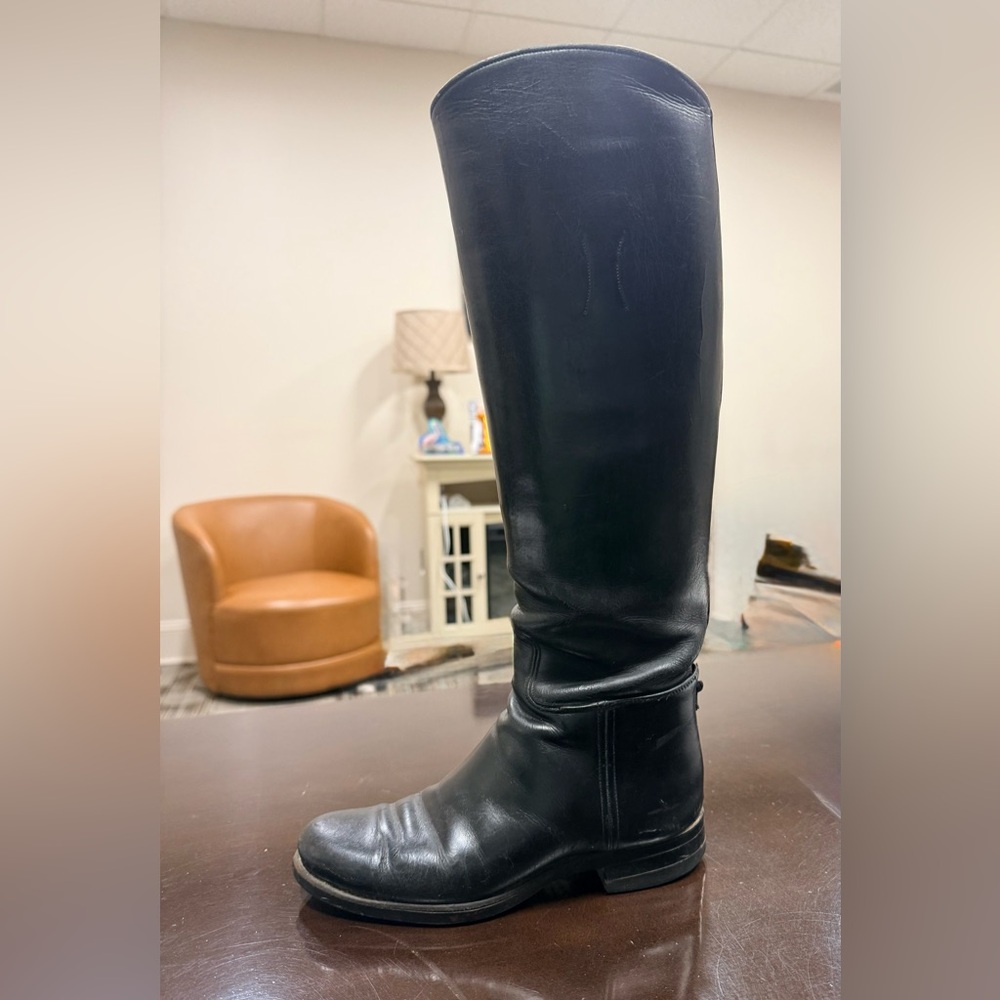 Black Knee-High Leather riding Boots unbranded size 5 equestrian